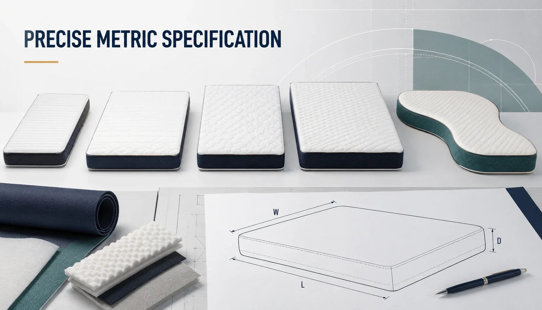 UK standard and custom foam mattress sizes defined with precise metric dimensions